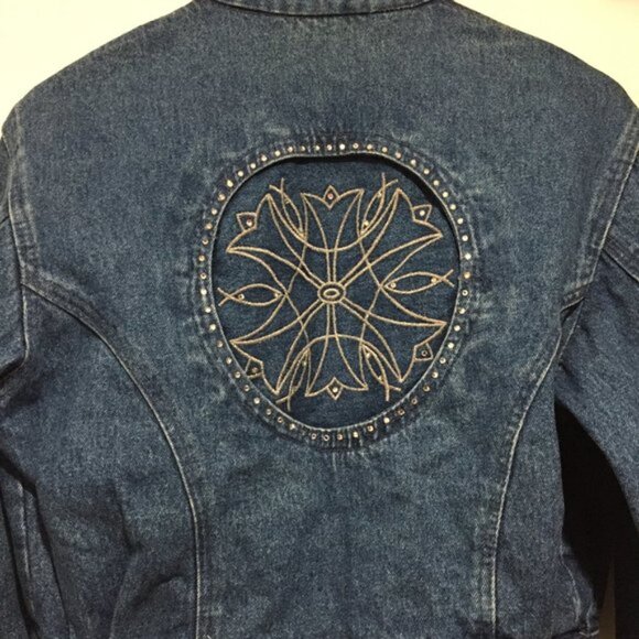 VINTAGE BIANCA MARIA CASELLI CROPPED DENIM JACKETS SIZE S - Picture 6 of 10